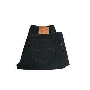 Levis 505 - Mens Black Denim Straight Leg Jeans - Size 36X32